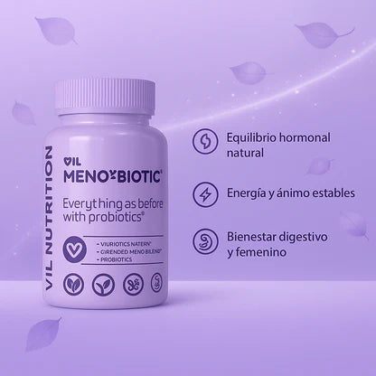 VIL MENOYBIOTIC - Reactiva tu equilibrio natural y vive la menopausia sin sofocos ni altibajos.
